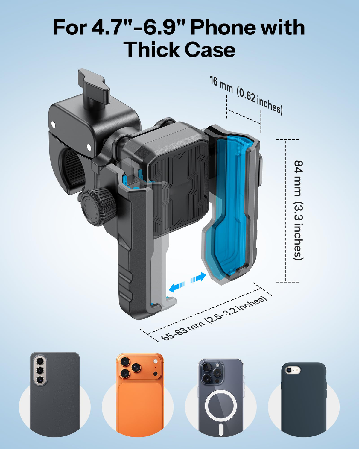 BK01 Anti-Vibration Bike Phone Mount, Quick Lock for Riders