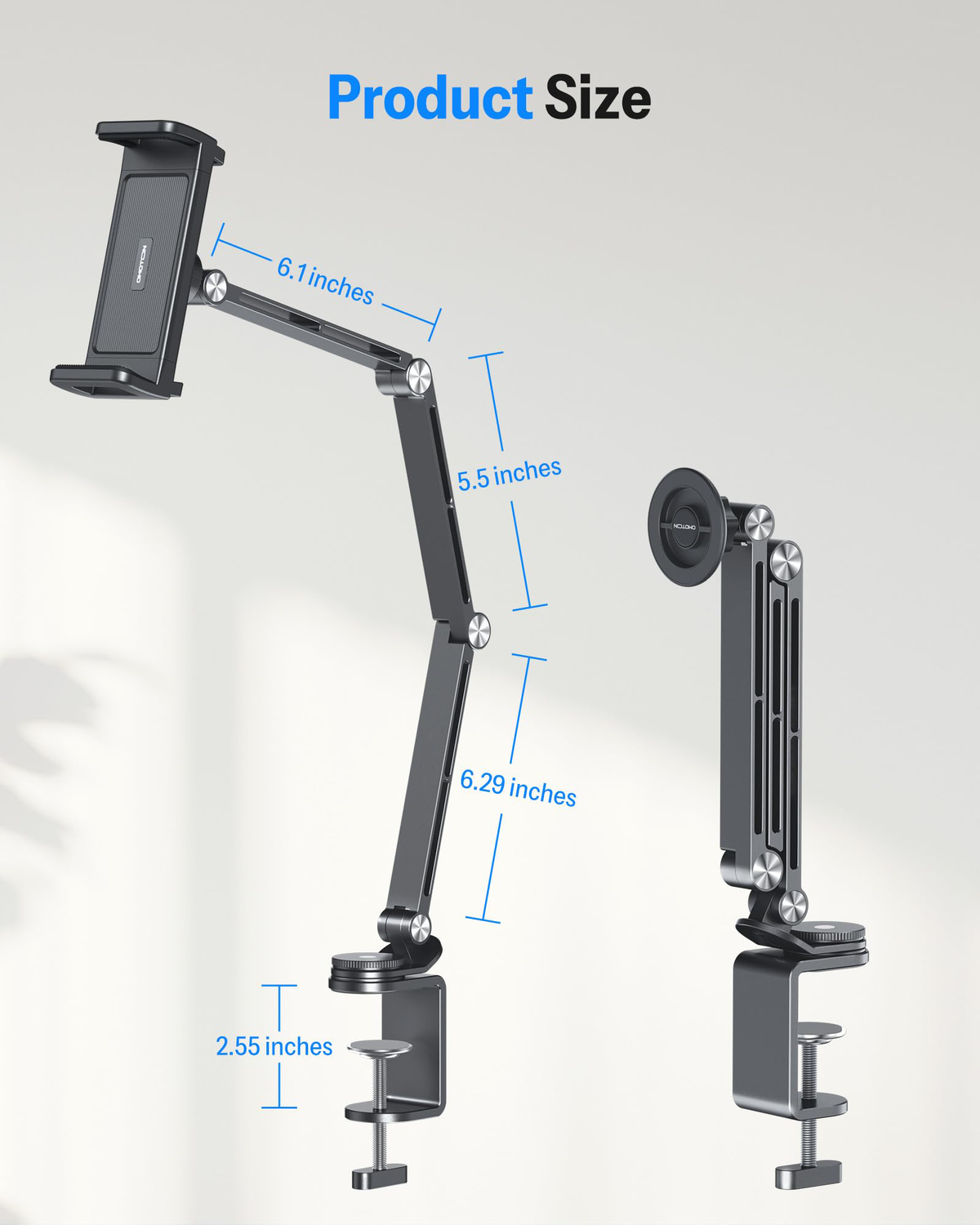 GH04 Tablet Stand for iPad with Aluminum Arm, Magnetic Phone Mount