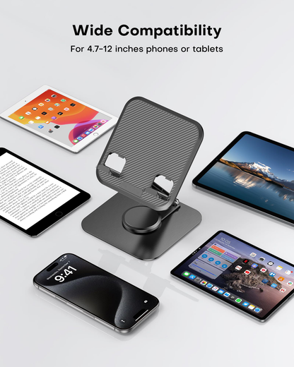 TA04 Ultra-Slim Tablet Stand for iPad, Swivel Phone Holder for Desk