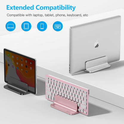 Vertical Laptop Stand Holder, Adjustable Dock for MacBook, Silver