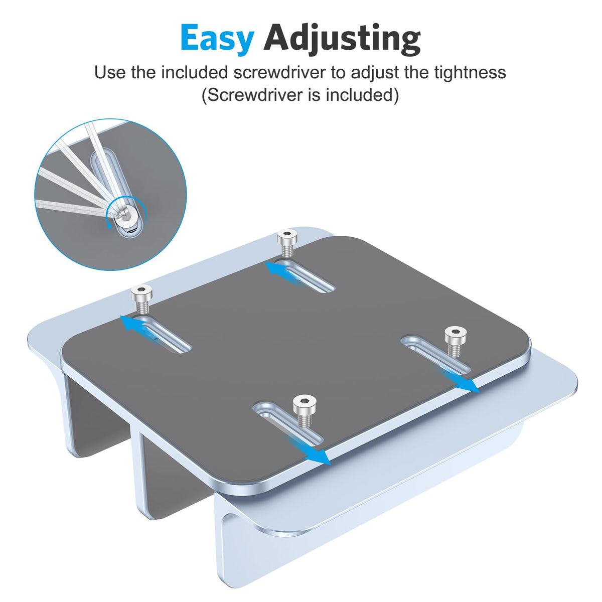Dual Vertical Desk Laptop Stand Holder, Fits MacBook Air, Sky Blue
