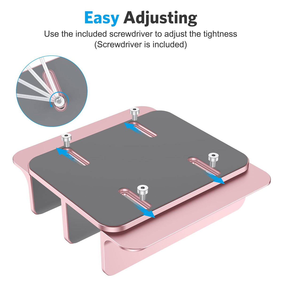 Dual Vertical Desk Laptop Stand Holder, Fits MacBook Air, Rose Gold