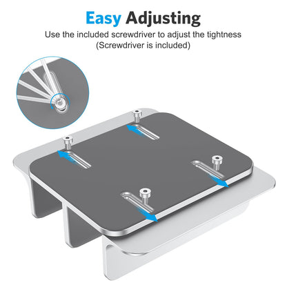 Dual Vertical Desk Laptop Stand Holder, Fits MacBook Air/Pro, Silver
