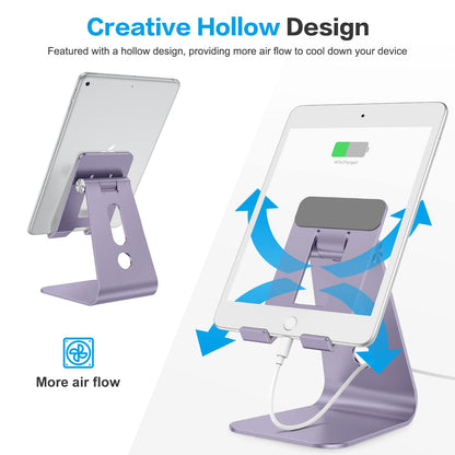 T2 Tablet Stand for Desk, Aluminum Holder for iPad Pro/Air,Purple