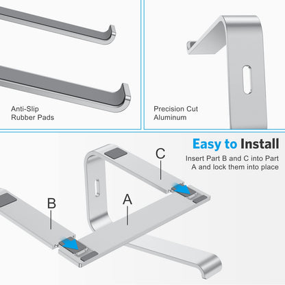 Laptop Stand, Detachable Mount for MacBook Air/Pro Dell HP Silver