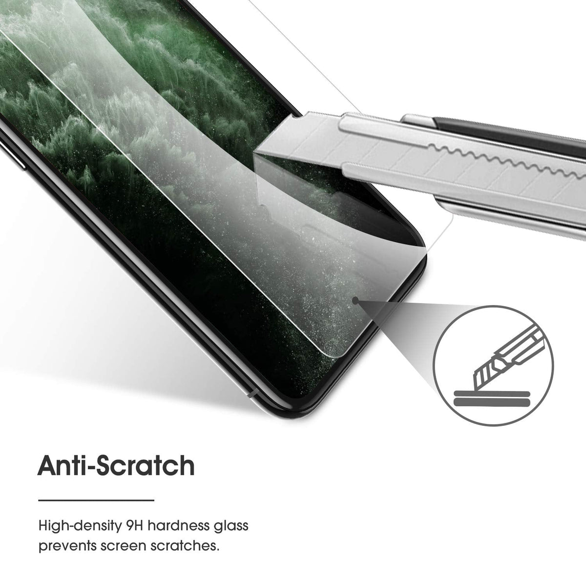 Pack of 4 Tempered Glass Screen Protector Film for iPhone 11 Pro/X/XS [Installation Kit Provided] Anti-Scratch, Easy Installation, Bubble-Free, Transparent [5.8 Inches/5.8 Inches)