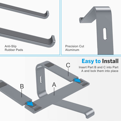 Laptop Stand, Detachable Mount for MacBook Air/Pro Dell HP Grey