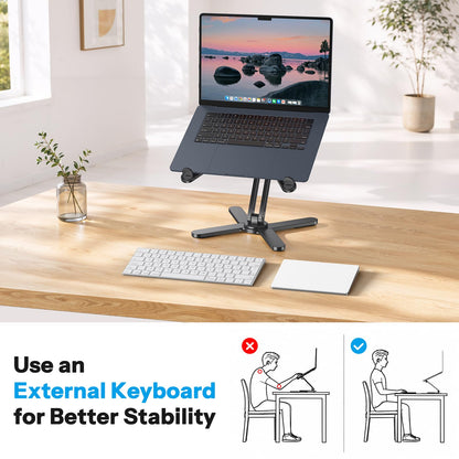 LA10 360° Rotating Laptop Stand Riser Foldable for Desk, Black