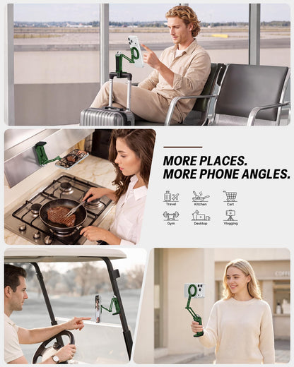 TP02 360°Rotating Adjustable Aluminum for MagSafe Tripod Mount,Green