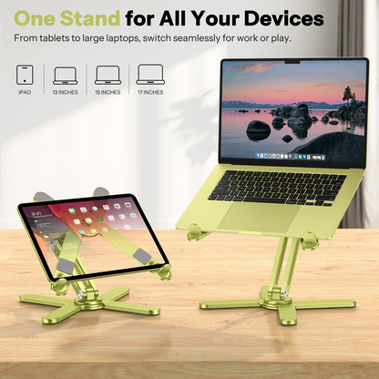LA10 360° Rotating Laptop Stand Riser Foldable for Desk, Citron