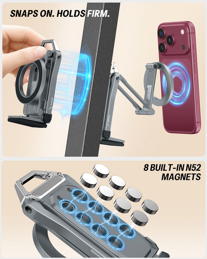 TP02 360°Rotating Adjustable Aluminum for MagSafe Tripod Mount, Gray