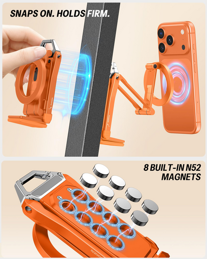 TP02 360°Rotating Adjustable Aluminum for MagSafe Tripod, Orange