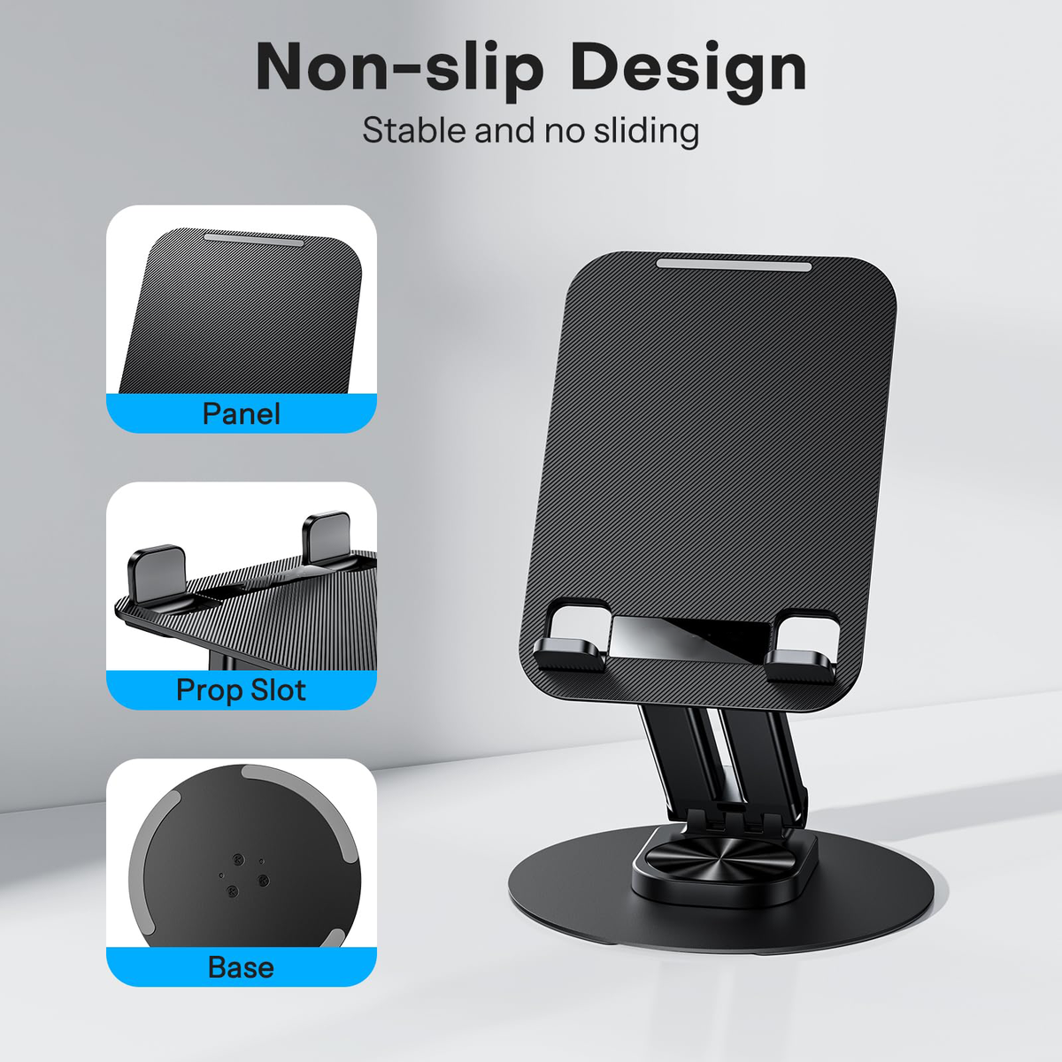 Tablet Stand for iPad, Adjustable Tablet Holder for Desk, Portable Monitor Stand Compatible with 4-15.6" Tablets Kindle Such as iPad Pro 11, 10.2, 13, Air/Mini