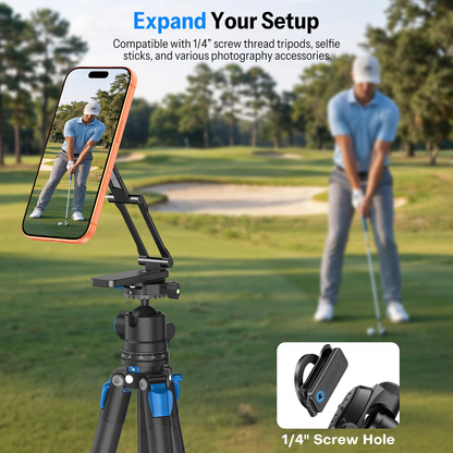 Magnetic Golf Cart Phone Holder, 1/4" Screw, 5.6in Extendable Arm