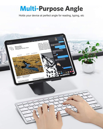 T1 Adjustable Tablet Stand for Desk, Aluminum Holder for iPad Black