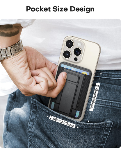 VC09 Magnetic Wallet for iPhone, Holds up to 5 Cards, Kickstand