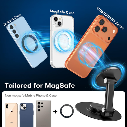 MS05 [Height Adjustable] 360° Rotating Magnetic Phone Stand, Black
