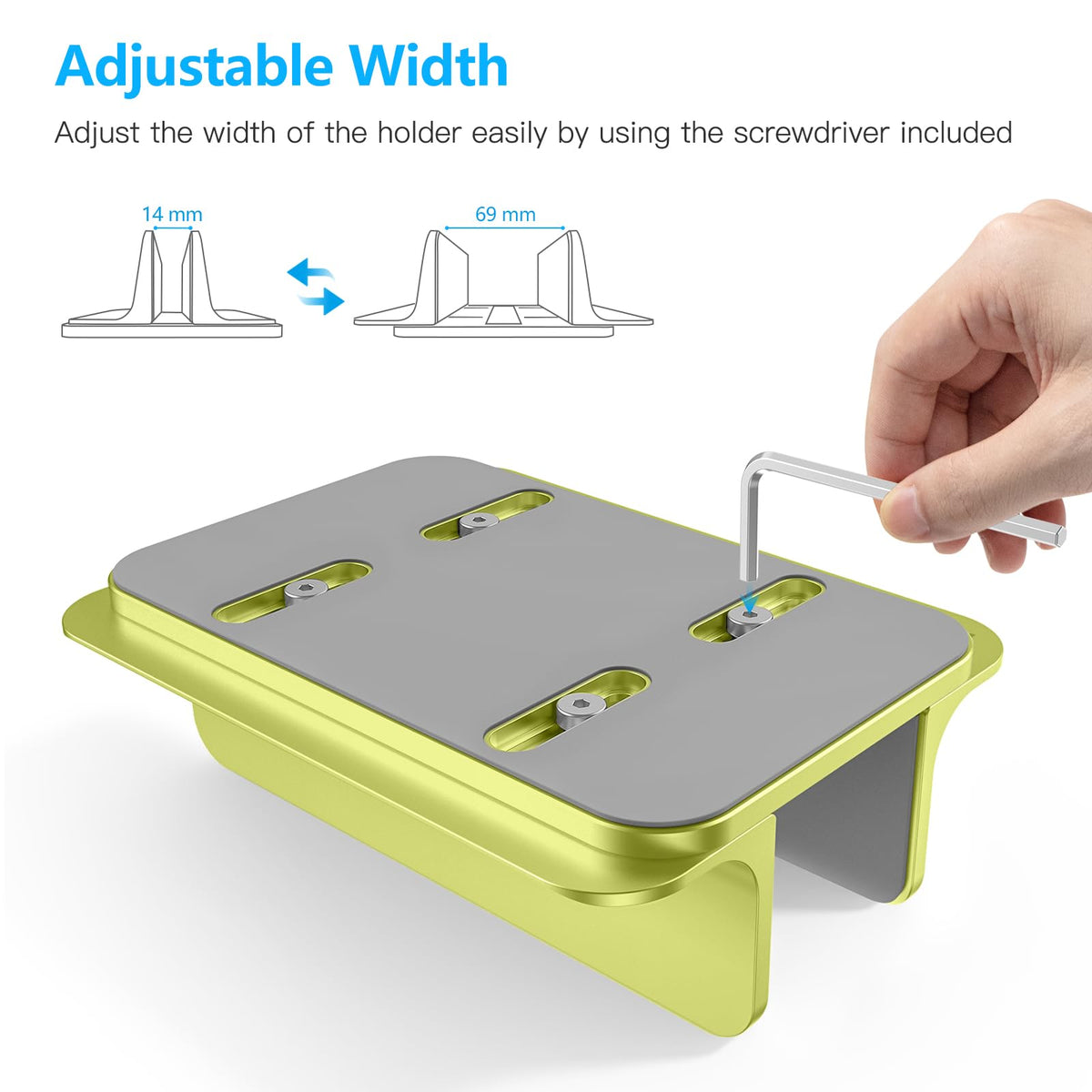 Vertical Laptop Stand Holder, Adjustable Dock for MacBook, Citron