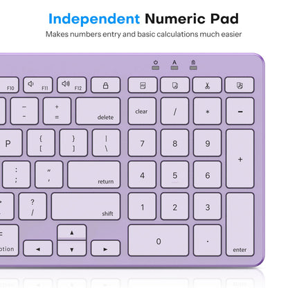 USB-A & Type-C Dual Interface Wired Keyboard for Mac, Numeric Keypad