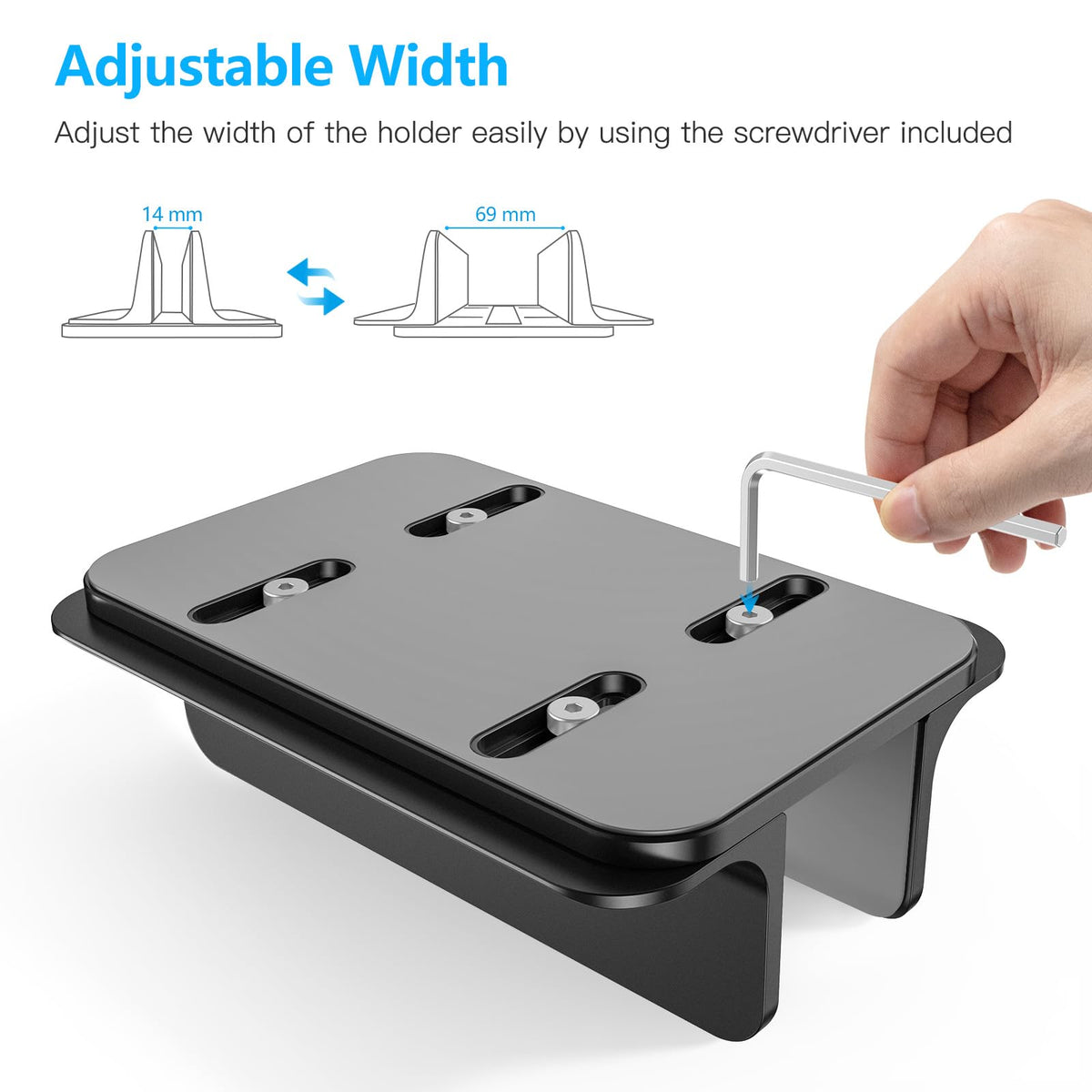 Vertical Laptop Stand, Adjustable Dock for MacBook, Black & Black