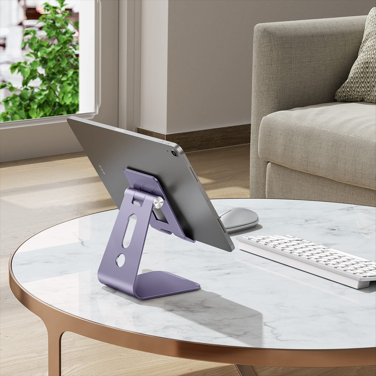 T2 Tablet Stand for Desk, Aluminum Holder for iPad Pro/Air,Purple