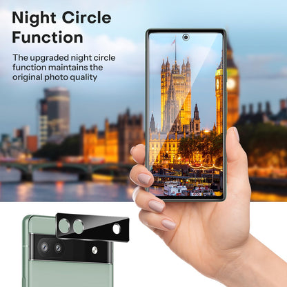 3+2 Pack Screen Protector for Google Pixel 6a (6.1 Inch 2022 Release), 3 Pack Tempered Glass Screen Protector & 2 Pack Camera Lens Protector, Bubble Free/Scratch Resistant