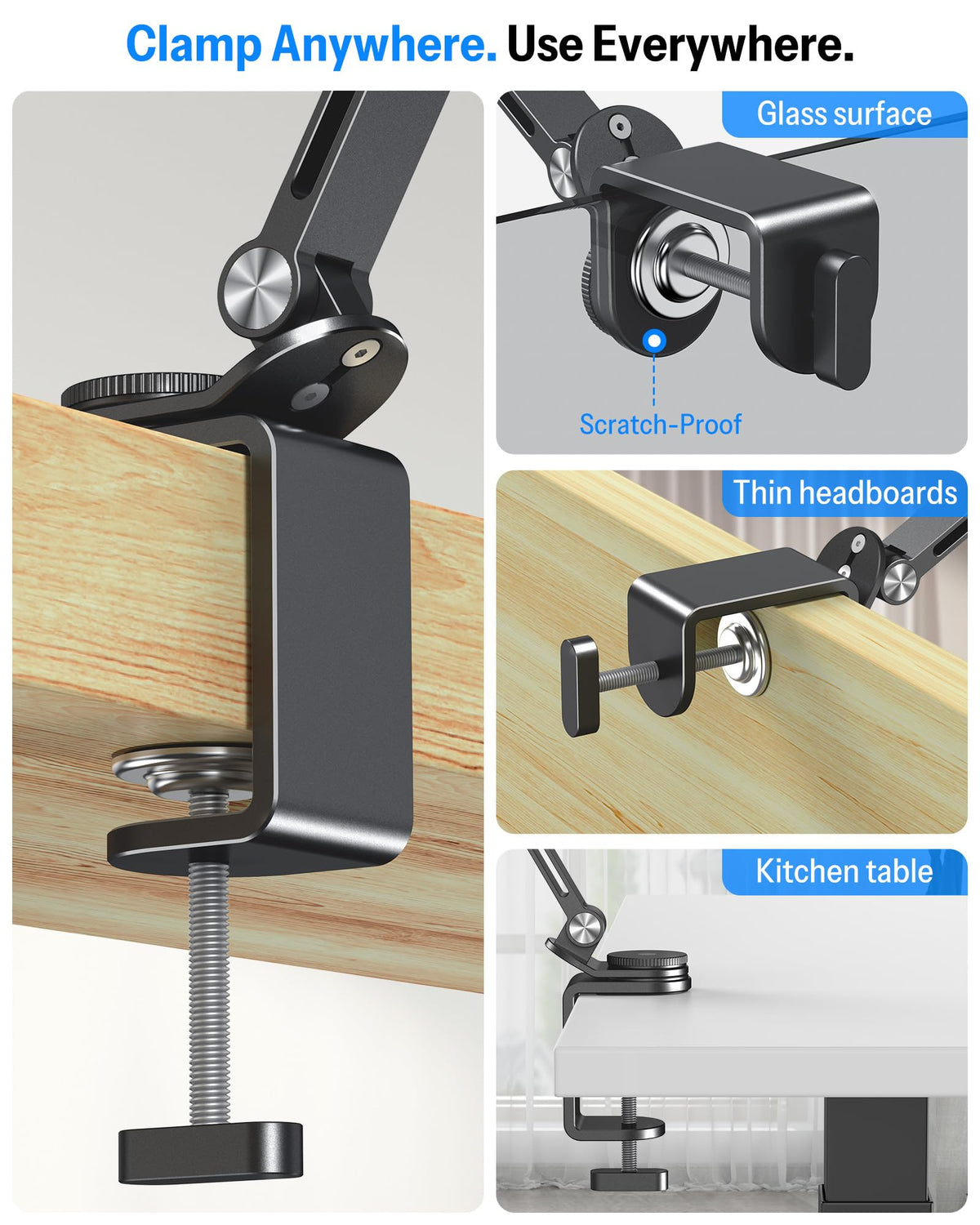 GH04 Tablet Stand for iPad with Aluminum Arm, Magnetic Phone Mount