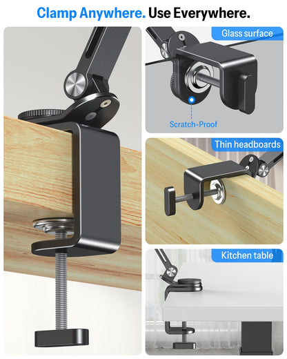 GH04 Tablet Stand for iPad with Aluminum Arm, Magnetic Phone Mount