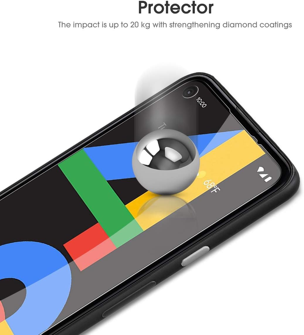 [4 Pack] Screen Protector for Google Pixel 4a (Not Fit for 4a 5G), Scratch Resistant/Easy-Install/Bubble Free/Tempered Glass Screen Protector Compatible with Google Pixel 4a