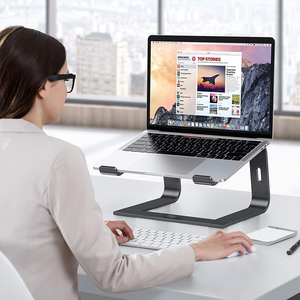 Laptop Stand, Detachable Mount for MacBook Air/Pro Dell HP Black