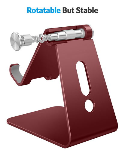 C2 Adjustable Cell Phone Stand with Charging Cutout, Cherry Red