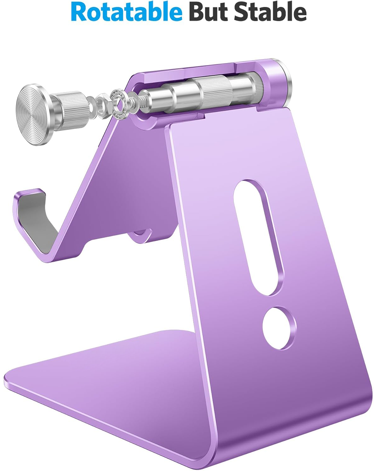 C2 Adjustable Aluminum Cell Phone Stand with Charging Cutout, Purple