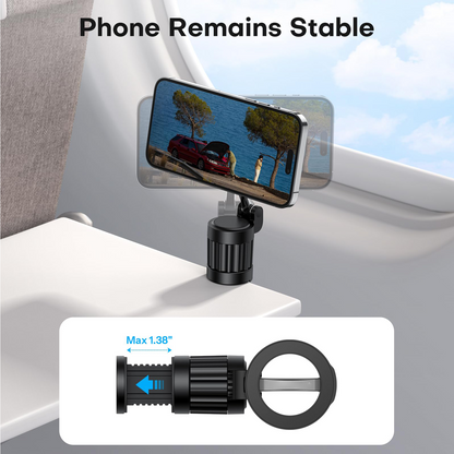 360°Rotating Magnetic Airplane Phone Holder Mount, for Magsafe Airplane Travel Essentials Accessories, Adjustable Foldable Universal Handsfree Phone Stand for iPhone 17 16 15 14 Pro Max Air
