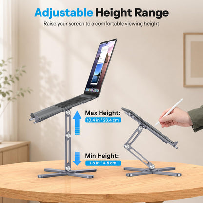 LA10 360° Rotating Laptop Stand Riser Foldable for Desk, Space Grey