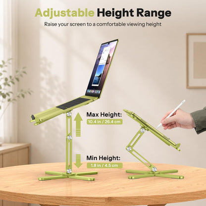LA10 360° Rotating Laptop Stand Riser Foldable for Desk, Citron