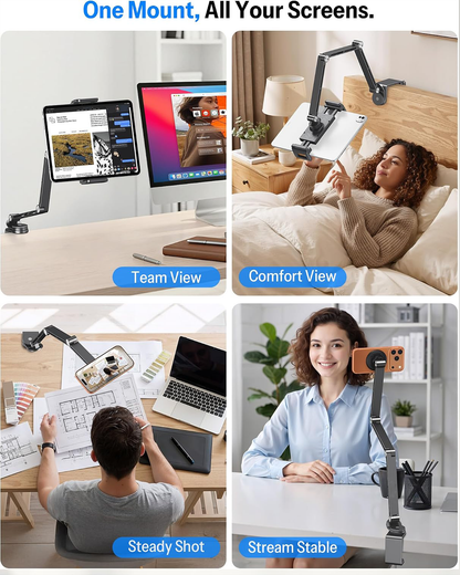 GH04 Tablet Stand for iPad with Aluminum Arm, Magnetic Phone Mount