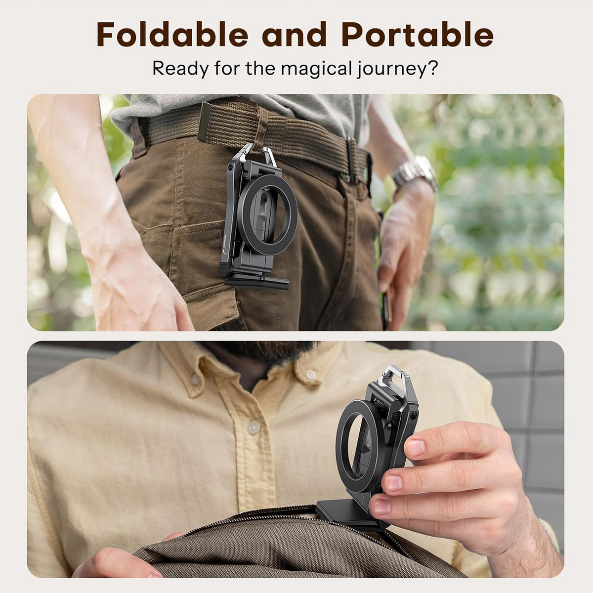 360°Rotating for MagSafe Tripod with 1/4"Screw Arca, Black&Black Pro