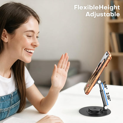 MS05 [Height Adjustable] 360° Rotating Magnetic Phone Stand, Black