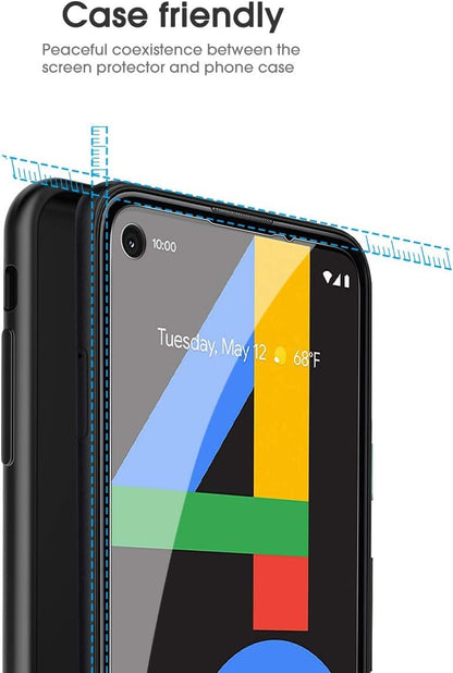 [4 Pack] Screen Protector for Google Pixel 4a (Not Fit for 4a 5G), Scratch Resistant/Easy-Install/Bubble Free/Tempered Glass Screen Protector Compatible with Google Pixel 4a