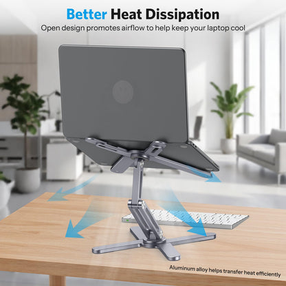 LA10 360° Rotating Laptop Stand Riser Foldable for Desk, Space Grey