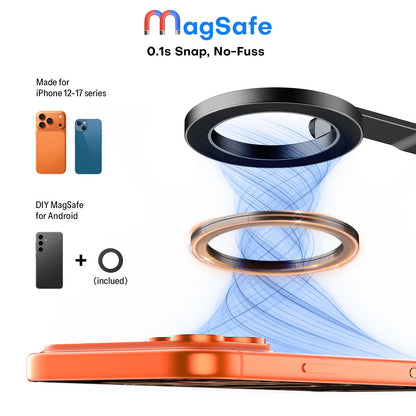 TP06-E [3-Adjust] Sturdy Compact Magnetic Phone Tripod for iPhone 18, Black