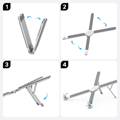 Foldable & Portable Laptop Stand for Desk, 6-Level Adjustable Riser