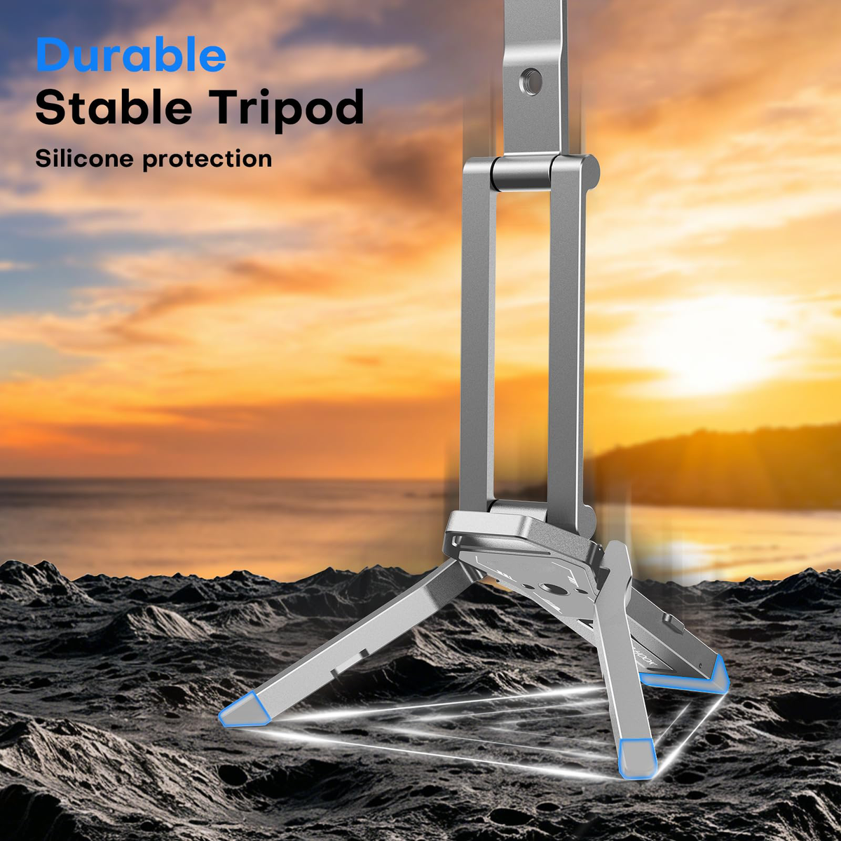 TP06-E [3-Adjust] Sturdy Magnetic Phone Tripod for iPhone 17, Sliver