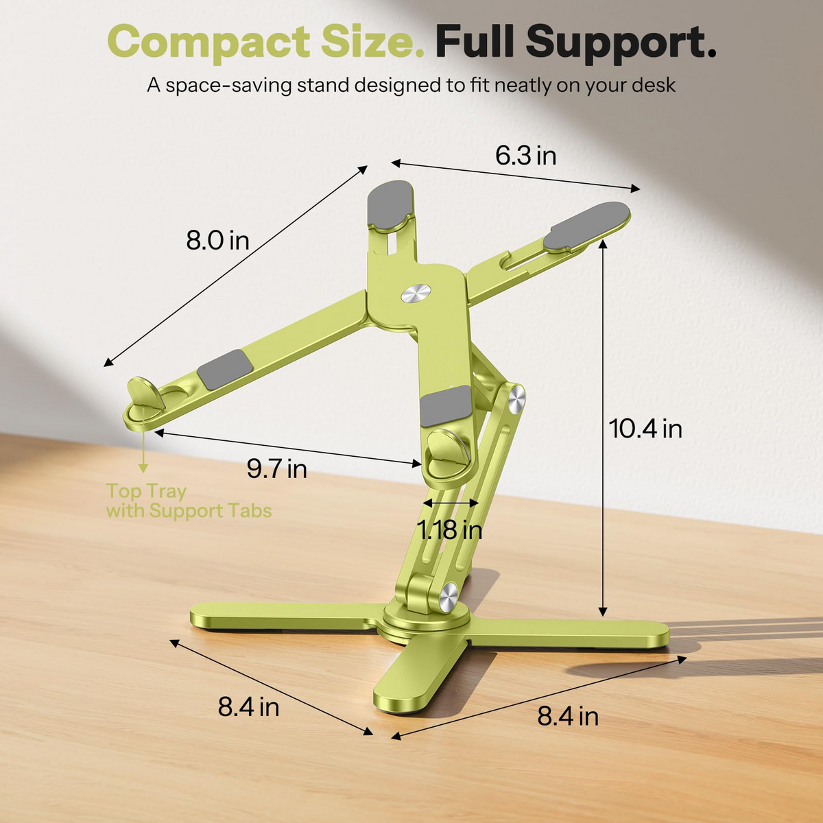 LA10 360° Rotating Laptop Stand Riser Foldable for Desk, Citron
