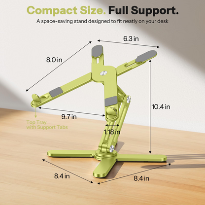 LA10 360° Rotating Laptop Stand Riser Foldable for Desk, Citron